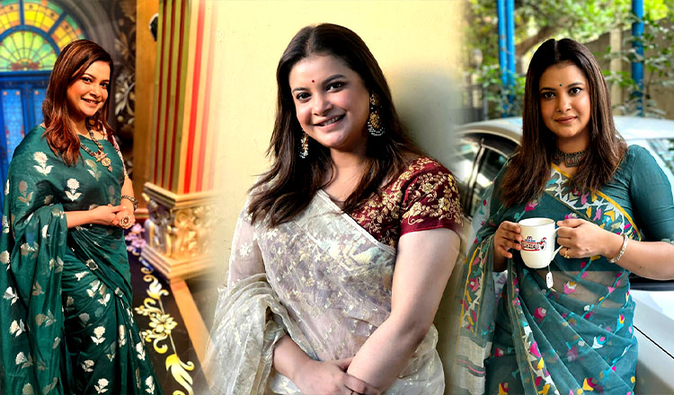 শবনম ফারিয়া ভক্তদের নজর কাড়লেন শাড়িতে